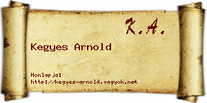 Kegyes Arnold névjegykártya